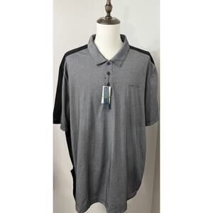 Perry Ellis Performance Polo Men’s Size 4XL Short Sleeve Gray & Black NWT $49